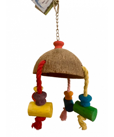 Parrot-Supplies Coconut Carousel Parrot Toy