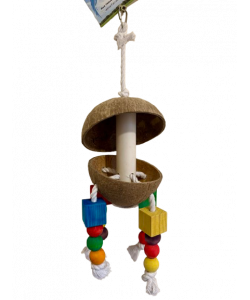 Parrot-Supplies Coconut Hide a Treat Foraging Parrot Toy
