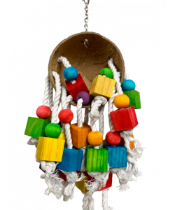 Parrot-Supplies Coco Loco Coconut Foraging Parrot Toy