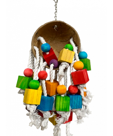 Parrot-Supplies Coco Loco Coconut Foraging Parrot Toy