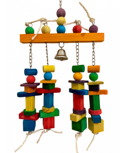 Parrot-Supplies Jumbo Fun Wooden Blocks Hendrix Parrot Toy