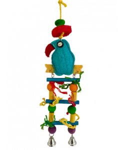 Parrot-Supplies Tiki Tiki Enchanted Blue Loofah Parrot Ladder Toy