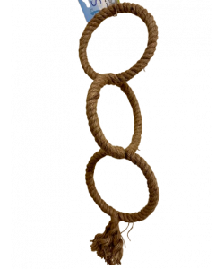 Parrot-Supplies Triple Jute Rope Hoops Parrot Toy Swing