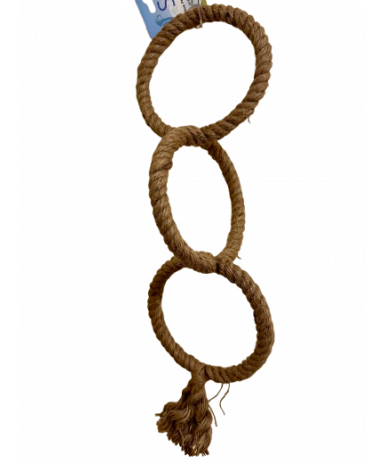 Parrot-Supplies Triple Jute Rope Hoops Parrot Toy Swing