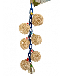 Parrot-Supplies Woven Vine Munch Ball Blue Chain Parrot Toy