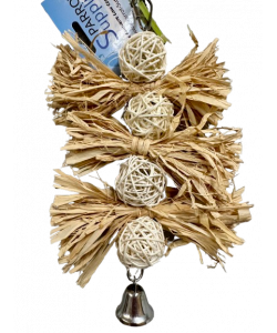 Parrot-Supplies Preening Natural Raffia & Wicker Balls Parrot Toy