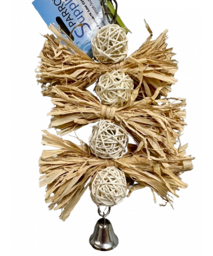 Parrot-Supplies Preening Natural Raffia & Wicker Balls Parrot Toy