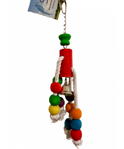 Parrot-Supplies Miami-Dade Wood Balls and Rope Parrot Toy