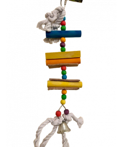 Parrot-Supplies Palm Bay Beads And Leather Stacker Parrot Toy