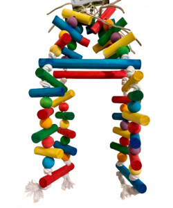 Parrot-Supplies Polk Mega Colourful Wooden Parrot Toy