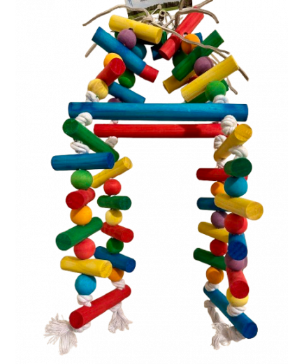 Parrot-Supplies Polk Mega Colourful Wooden Parrot Toy